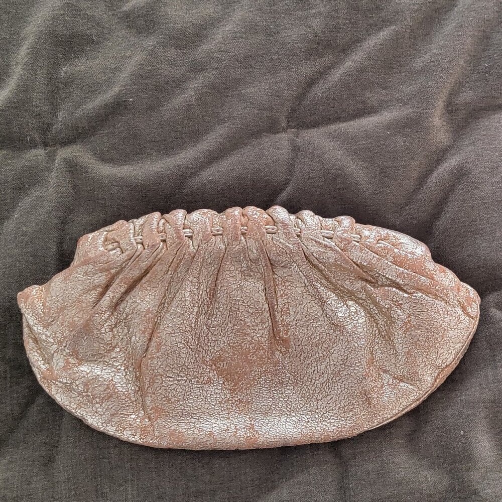 Banana Republic Gold Distressed Leather Clutch